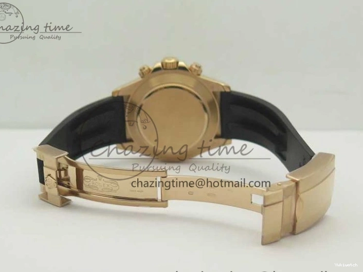 On Daytona Gold Black Super Clone Best Dial 116515 Edition 1:1 Rubber A4130 Strap Rose V2 ARF 1229